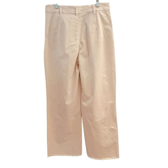 Marine Layer Bridget Raw Edge Cream Full Length Pants Size 14 - Picture 10 of 10